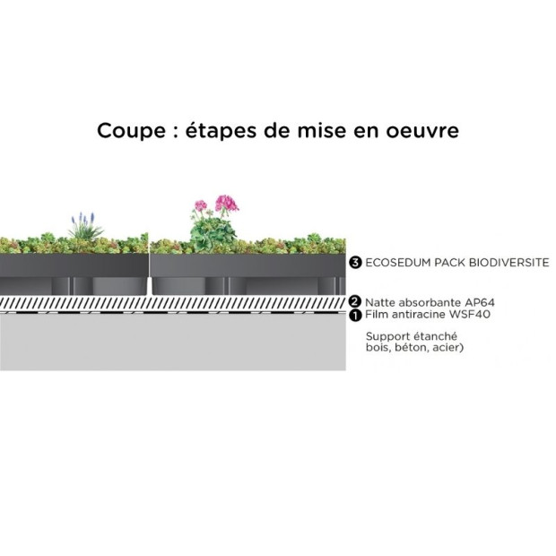 Bac ECOSEDUM PACK BIODIVERSITE pour toiture