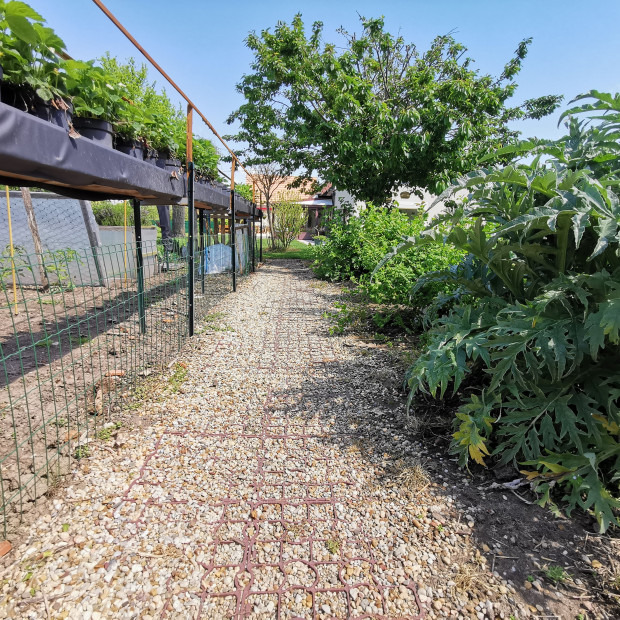 Allée de jardin stabilisée