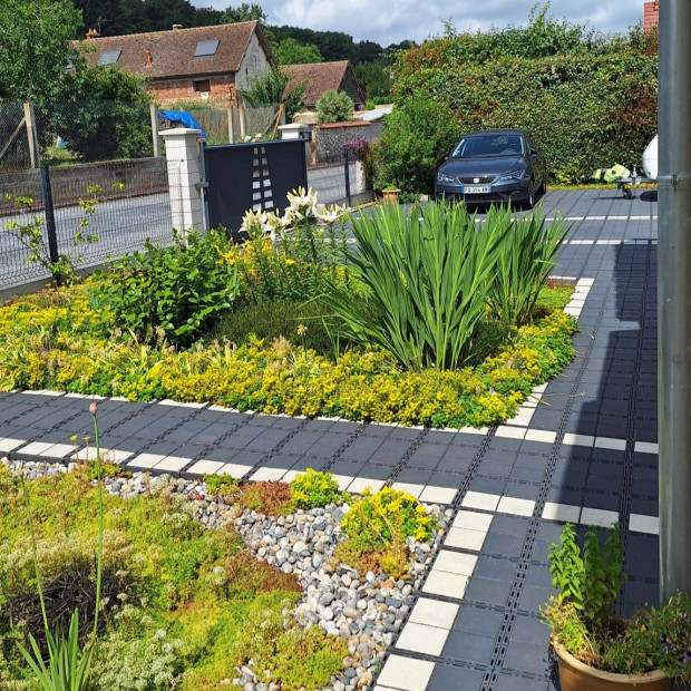 Allée et parking de maison stabilisés