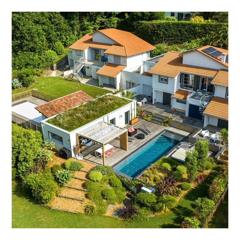 Toiture de villa végétalisée